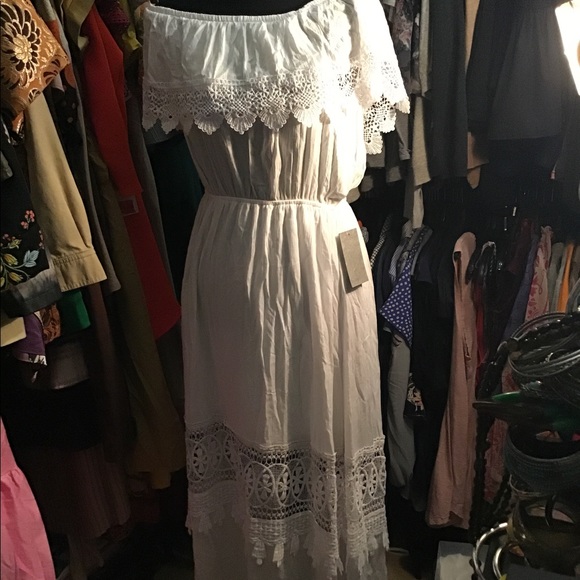 Off Shoulder White Summer Dress - Picture 8 of 13